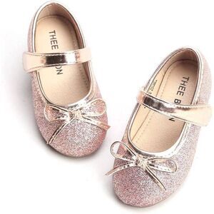 THEE BRON Girl's Toddler/Little Kid Ballet Mary Jane Flat Dress Shoes Size 11